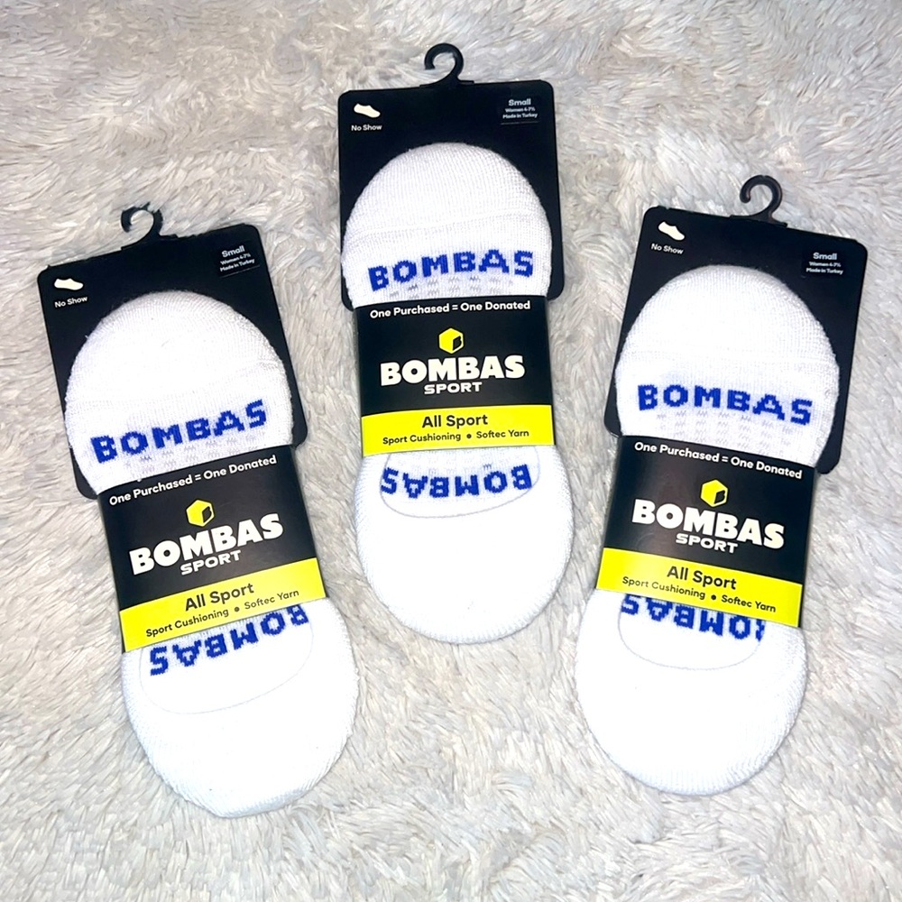 Three Pair BOMBAS SPORT CUSHIONED NO SHOWS